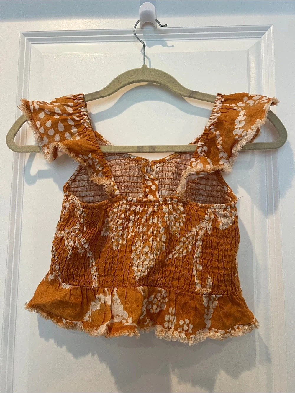 Zara Girls Linen Smocked Tank